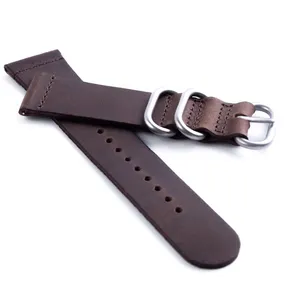 Vintage Genuine Leather Watch Band 20mm 22mm Quick Release Crazy Horse Zulu Leather Strap Replacement For Men Women