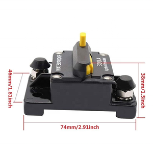 <span class=keywords><strong>30</strong></span> Amp Circuit <span class=keywords><strong>Breaker</strong></span> DC 12V -48V Tahan Air 30A-300A Manual Reset Sekering Inverter untuk Trolling Motor Auto Mobil RV Marine Perahu Cur - Product Image 3