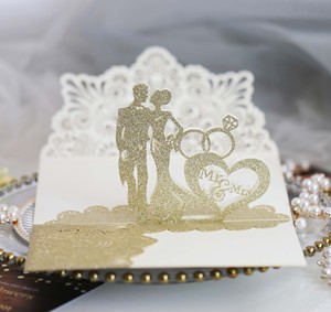 Enveloppe d'invitation de mariage personnalisée, porte-carte de poche, carte de vœux, d'affirmation professionnelle, papier 3D <span class=keywords><strong>Pop</strong></span> Up, carte de remerciement - Product Image 3