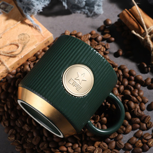 Taza <span class=keywords><strong>de</strong></span> Té Nórdica <span class=keywords><strong>de</strong></span> Cerámica con Franjas Verticales <span class=keywords><strong>de</strong></span> Cobre y Logotipo Personalizado, Taza <span class=keywords><strong>de</strong></span> Café <span class=keywords><strong>de</strong></span> 12 oz para Regalo Promocional - Product Image 4