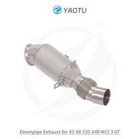 Downpipe YT SS304 dengan Heat Shield untuk BMW X5 X6 535 640 N55 3.0T Pipa Knalpot Berkualitas Tinggi Langsung dari Pabrik