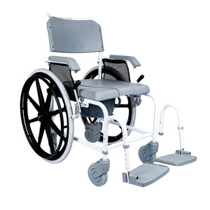 Elderly Shower <b>Chair</b> With Wheels <b>Commode</b> <b>Chair</b> 6L Capacity Portable Toilet Wheelchair - Product Image 2