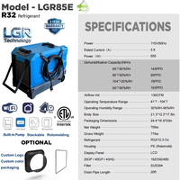 Distributeur recherché pour déshumidificateur LGR de 85 à 165 pintes pour la restauration après dommages par eau, avec réfrigérant R32