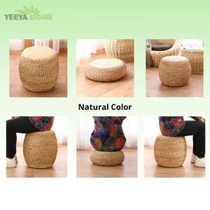 Pouf ottoman rond en jacinthe d'eau tressé à la main, coussin <span class=keywords><strong>de</strong></span> sol en rotin naturel, tabouret <span class=keywords><strong>de</strong></span> méditation et <span class=keywords><strong>de</strong></span> <span class=keywords><strong>yoga</strong></span>, décoration bohème pour la maison - Product Image 6