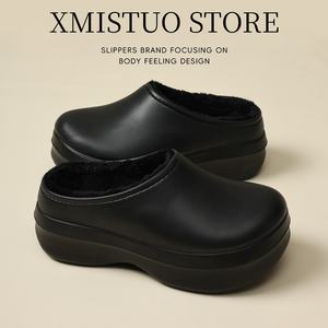 5,0 aumento de altura suela gruesa estilo de piel dedo del pie impermeable antideslizante invierno al aire libre hogar forro polar cálido para transferencia - Product Image 2