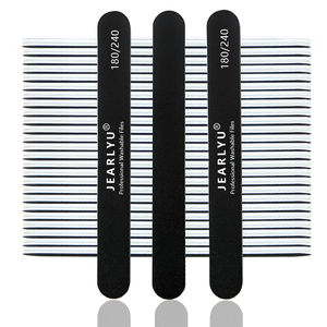 Yüksek kalite siyah zımpara düz tırnak dosyaları akrilik zımpara tampon dosyaları 180/240 Grit dayanıklı yıkanabilir manikür dosyaları Salon - Product Image 1