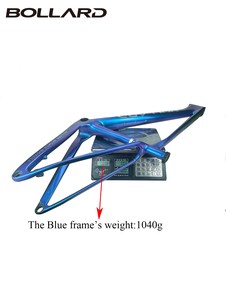 Cuadro de Bicicleta de Montaña Bollard de Fibra de Carbono Azul Brillante <span class=keywords><strong>BB92</strong></span> con Eje de <span class=keywords><strong>Pedalier</strong></span> Press-Fit, Espaciado de Buje Trasero 12x148mm, 52/52, Freno de Disco - Product Image 4