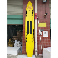 Nouvelle planche à pagaie gonflable bon marché personnalisée planche de surf de sauvetage planche à pagaie debout en fibre de verre sûre conçue planche de sauvetage de sauveteur