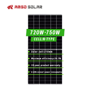 Vente en gros de panneaux solaires bifaciaux 710, 720 W, noirs, 700 W, monocristallins, silicium, pliables, demi-cellules, type N - Product Image 2