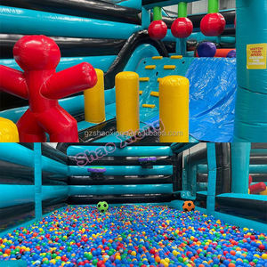 Parque <span class=keywords><strong>de</strong></span> Juegos Gigante Inflable con Pista <span class=keywords><strong>de</strong></span> Obstáculos Divertida, Tobogán <span class=keywords><strong>de</strong></span> Escalada, Piscina <span class=keywords><strong>de</strong></span> Pelotas y Cama Elástica - Product Image 5