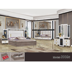 أفضل غرفة نوم كبيرة مرآة فنية دبي مجموعات غرفة نوم رئيسية فاخرة بالكامل أثاث منزلي - Product Image 3