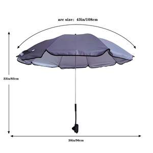 Parasol de plage réglable en gros avec logo personnalisé, pince pour parasol, pare-soleil coupe-vent, revêtement argenté en polyester, utilisation en fête - Product Image 2