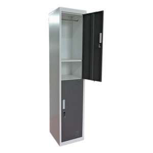 Casier en acier simple à 2 portes et 2 niveaux avec serrure à clé, étanche et durable, pour le rangement des vêtements des élèves - Product Image 4