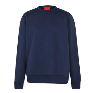Unisex Solid <b>Navy</b> Blue Crew Neck <b>Sweatshirt</b> Casual Long Sleeve Pullover Top - Product Image 1