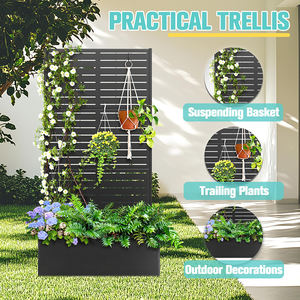 Enrejado de caja de maceta de Metal moderno para cama de jardín elevada grande pantalla de privacidad para plantas trepadoras verduras vides - Product Image 6