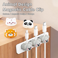 Nouveau design de porte-câble, clip magnétique pour câble personnalisé en forme d'animal panda, organisateur de câbles magnétique