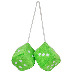 Bán Buôn Giá Rẻ Màu Xanh Lá Cây <span class=keywords><strong>Fuzzy</strong></span> Plush <span class=keywords><strong>Dice</strong></span> Hàng Tồn Kho Đồ Chơi Treo - Product Image 3