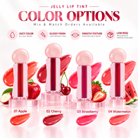 Teinte gelée 3-en-1 RTS 3ml pour lèvres, joues et yeux, hydratante, 4 teintes, faible MOQ, 2 pièces, vente en gros, logo personnalisé