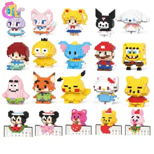 Hot Sale DIY Mini Cartoon Character Building Block Sets for Kids Gifts Brick Educational Jigsaw Figure Puzzle Toys