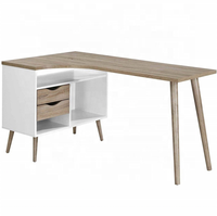 Bureau en L, bureau d'écriture, bureau d'étude, table de bureau, bureau assis-debout avec étagère