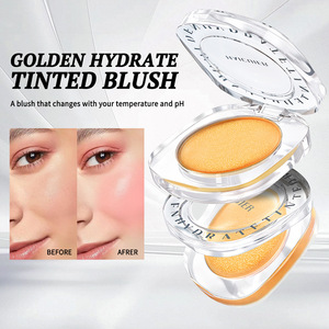 Rubor Hidratante Dorado con Color Cambiante, Fácil de Fijar y No se Vuelve Blanco Fácilmente, 3 en 1 para Mejillas, Ojos y Labios - Product Image 2