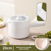 Marmite Électrique Multifonctionnelle en Plastique pour Dortoirs Étudiants et Usage Domestique – Mini Cuiseur Vapeur et Hot Pot Individuel avec Couvercles
