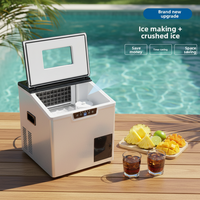 Machine à glaçons industrielle et commerciale compacte tout-en-un pour la fabrication et le broyage de glace avec compresseur à refroidissement par eau, capacité de 25 kg