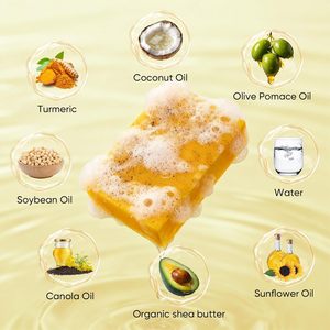 Jabones en Barra Hechos a Mano con Cúrcuma, Limón y Ácido Kójico TK Europeo Americano de 100g, Jabones de Proceso en Frío <span class=keywords><strong>para</strong></span> Baño y Rostro, Antisépticos, Hidratantes <span class=keywords><strong>para</strong></span> Todo Tipo de Piel - Product Image 5