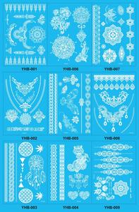 Pegatina <span class=keywords><strong>de</strong></span> <span class=keywords><strong>tatuaje</strong></span> blanca <span class=keywords><strong>de</strong></span> flor <span class=keywords><strong>de</strong></span> Henna impermeable, brazalete temporal <span class=keywords><strong>de</strong></span> encaje para manos, <span class=keywords><strong>tatuaje</strong></span> - Product Image 6