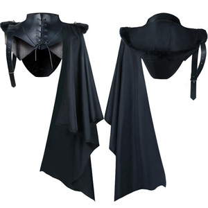 Chal de Manga Única para Hombres Adultos Caballero Gótico Asesino Armadura Medieval Capa Vikinga Capas con Capucha de Pirata Disfraces de Cosplay Anime - Product Image 5