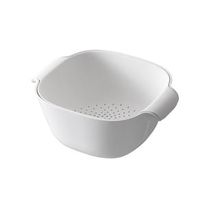 LANZYLO ODM 双层塑料蔬菜清洗篮带排水和滤水功能多功能厨房工具 - Product Image 5