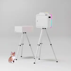 Desain baru STAN foto gaya Tripod Stan foto butiran kayu antik Stan foto layar sentuh 15.6 Stan foto dengan Printer dan kamera