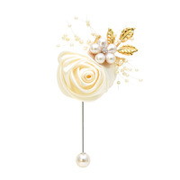 Broche de Corsage Fleur de Soie Moderne Décoratif Roses Artificielles Garçons d'Honneur Poignet Boutonnière Mariage
