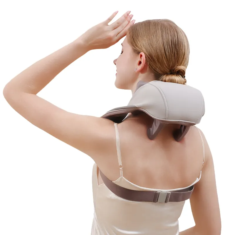 Sabuk pijat Shiatsu leher, alat pemijat elektrik bentuk U baru 2023
