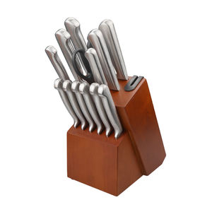 14 Pieces Full Steel Hollow Handle Kitchen Cutlery Chef <b>Set</b> Stainless Steel Kitchen <b>Knife</b> <b>Set</b> with Wooden <b>Knife</b> Block - Product Image 1