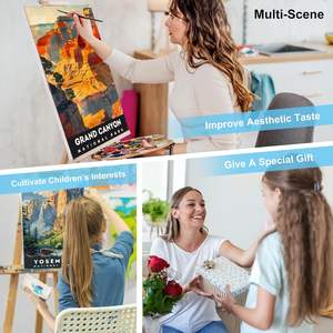 SONGWOO Art - Juego de 4 Cuadros Enmarcados con Pintura al Óleo Digital para Adultos y Principiantes, Pintura por Números de Plantas y Paisajes - Product Image 6