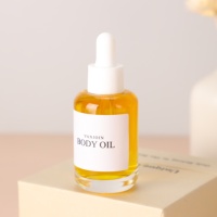 Flacon compte-gouttes en verre à base épaisse et épaule ronde de 30 ml pour soins de la peau, huiles essentielles et huiles corporelles, avec pipette pour sérum