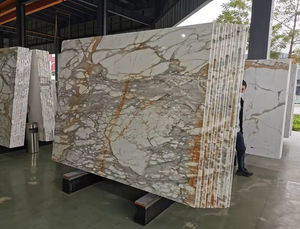 Marbre blanc Calacatta Gold Italie Borghini Paonazzo Calcutta Carrara avec des veines dorées/oranges, grande dalle de carrelage pour sol - Product Image 6