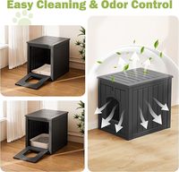 Maison pour chat d'extérieur moderne de luxe en résine solide - Abri isolé résistant aux intempéries pour jardin et cour (Noir)