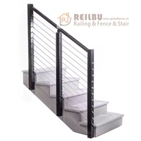 Reilbu-Poteau de garde-corps moderne en acier inoxydable monté sur le côté pour système de garde-corps de câble de balcon extérieur