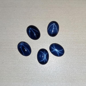 2 шт. темно-синий Звезда Сапфир синтетический синий корунд Звезда светлая драгоценный камень овальный Ограненный плоский камень для изготовления ювелирных изделий - Product Image 2