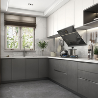 Design de maison Meuble de cuisine moderne personnalisé Îlot de cuisine complet en acier inoxydable avec armoires de rangement Armoire de cuisine rta