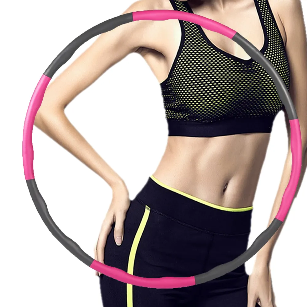 Tuff Hula Hoops for Adults Loss Weight - 2LB Weighted Hula Ring for Exercise Sprots 8 Detachable Sections for Easy Storage