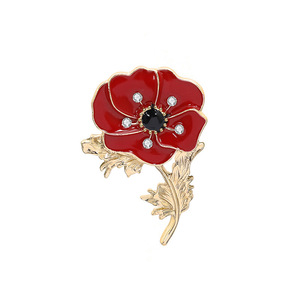 Nouvelle broche strass fleur de coquelicot - Product Image 6