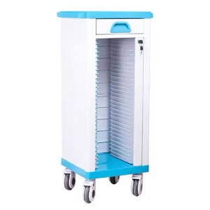 Stainless Steel Medical <b>Record</b> Cart ABS Hospital Trolley with Plastic Medical <b>Record</b> Holder Book for Medical <b>Record</b> <b>Storage</b> - Product Image 3