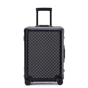 Set di Valigie di Lusso alla Moda con Motivo a Scacchi, Guscio Rigido in PC, Serratura TSA, Ruote Girevoli a 360 Gradi, Valigia e Borsa da Viaggio - Product Image 5