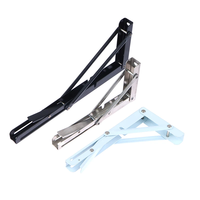 1 pièce Support d'angle triangulaire pliable en acier inoxydable robuste, plusieurs tailles, pour étagères murales flottantes et tables, quincaillerie domestique