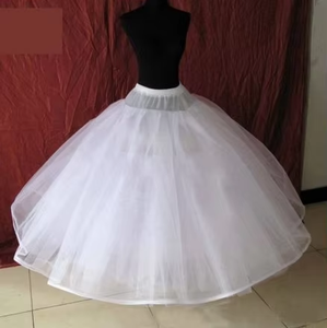 <strong>White</strong> Ball Gown Bridal Long Tulle Fabric 3 Hoops <strong>Underskirt</strong> Accessories WF950 - Product Image 4