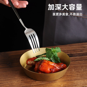Vintage Gold Stainless Steel Kimchi Bowl Set 10cm Snack Dish For Party Hotel Meals - Product Image 5