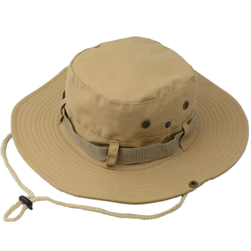 Cappello da pescatore a tesa larga in poliestere unisex regolabile pieghevole all'aperto per la pesca escursionismo alpinismo